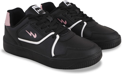 CAMPUS OG-L3 Women's Casual Shoes | Comfortable Extra-Cushioned Footbed| Trendy Lace-Up Sneakers For Women(Black , 8)
