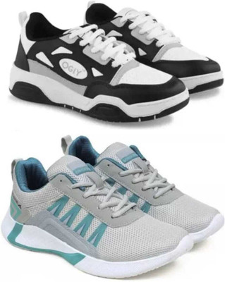 house of common Sneakers For Men(Black, Grey , 10)