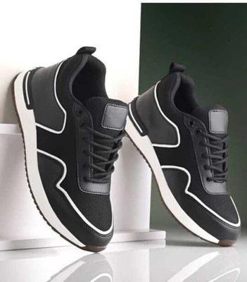 TREADLY Trending Stylish Casual Outdoor Sneakers For Women(Black , 4)