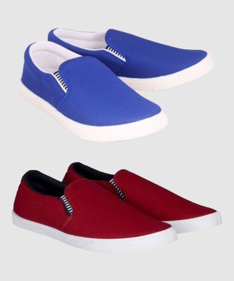 HOTSTYLE Sneakers For Men(White, Blue, Maroon)