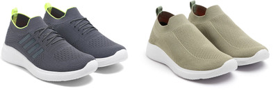 Face Stylish Sports Shoes for Men – Ideal for Running, Gym & Training Sneakers For Men(Green, Grey , 10)