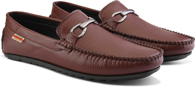 PROVOGUE Provogue Men Maroon Faux Leather Formal Slip On Loafers Slip On For Men(Brown , 7)