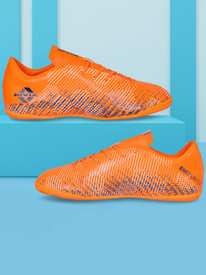 NIVIA ENCOUNTER FUTSAL 9.0 SHOES Football Shoes For Men(Orange, Blue , 10)