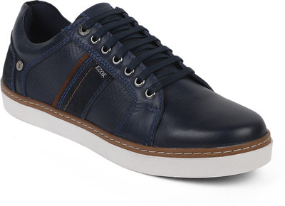 Ezok 1024 Lightweight Comfort Genuine Leather Soft Summer Trendy Premium Stylish Sneakers For Men(Blue , 7)