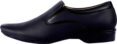 Aaeshu Men & Boys Stylish & Atractive black Color office formal shoe Slip On For Men(Black , 8)