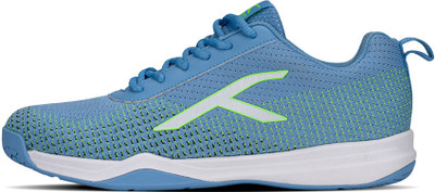 Hundred Blade Lite Non-Marking Badminton Shoes For Men(Blue, Green , 11)