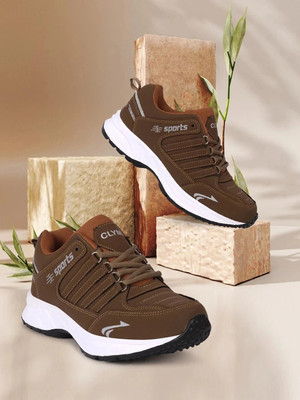 CLYMB cosko Lace up walking outdoor waterproof running Running Shoes For Men(Brown , 10)