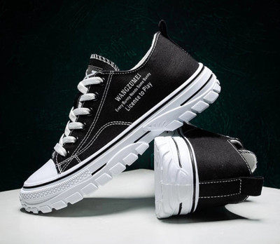 KLASSEN MEN TRENDY DESIGN CASUAL SHOES/OUTDOOR FOR MEN(BLACK) Canvas Shoes For Men(Black, White , 10)