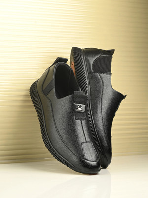 Server Men's PU Synthetic Leather Casuals For Men(Black , 6)