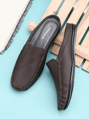 PROVOGUE SS24 3055 Open PU Loafers Loafers For Men(Brown , 10)