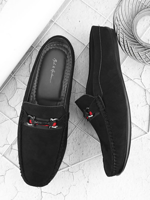 Mast & Harbour Men's SS25 Mules(Open Loafers) Loafers For Men(Black , 8)