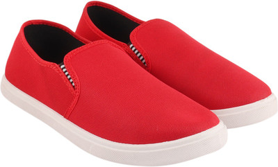 gargcreation Simple Slip On Sneakers For Men(Red , 7)