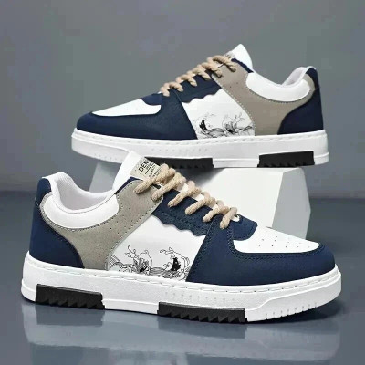 Echor Casual White Sneakers for Men Sneakers For Men(White, Blue , 10)