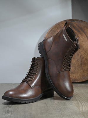 El Paso El Paso Men Brown Faux Leather Casual Lace Up Boots Boots For Men(Brown , 6)