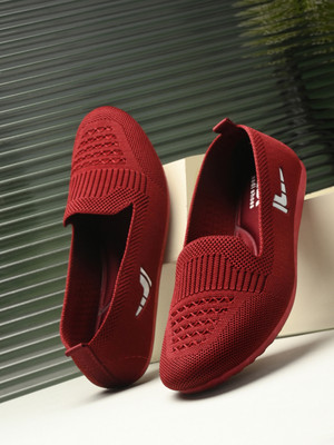 aadi Knitted Comfortable Stylish Classy Dailywear Slip-On Ballerina Flat Jutis Bellies For Women(Maroon , 7)