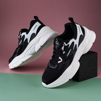 CAMPUS Twirl Sneakers For Women(Black , 8)