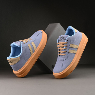 GOLDEN FOOT Perfect for college, outings, and everyday style Sneakers For Women(Blue , 6)