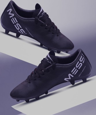 MESSI Black Synthetic TPU Sole Football Studs Shoes For Men Football Shoes For Men(Black , 9)