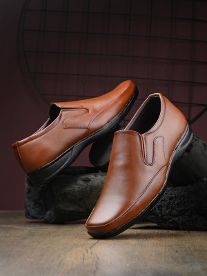 Bucik Bucik Men Formal Slip On Synthetic Leather Shoes Slip On For Men(Tan)