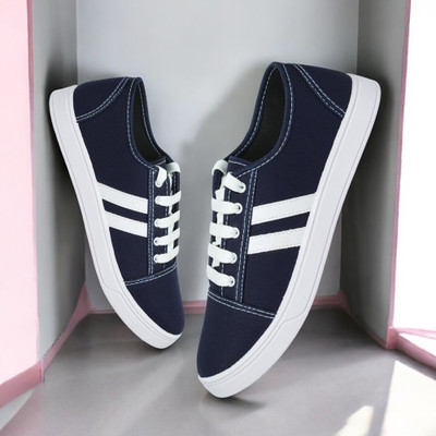 house of common HC-camp Navy Dailywear Canvas Shoes For Men(Navy, White , 8)