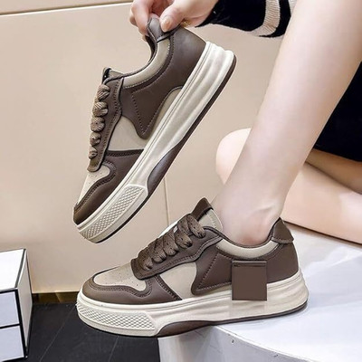 MSJUSTWOLK Sneakers For Women(Brown , 3)