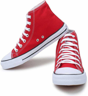 City Soles Canvas Shoes For Women(Red , 5)