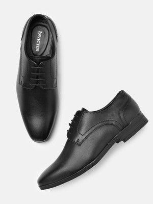 INVICTUS INVICTUS Men Black Solid Formal Derbys For Men(Black , 10)