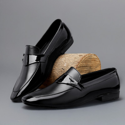 Zoltero Synthetic Leather Wedding Party Wear Office Loafers For Men Party Wear For Men Loafers For Men(Black , 9)