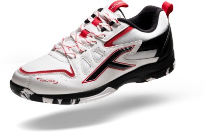 Hundred Xoom II Badminton Shoes For Men(White, Black, Red , 11)