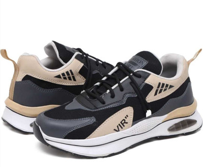 PSS Sneakers For Men(Beige, Black , 9)
