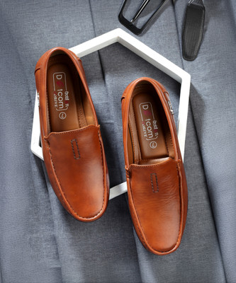 action Lightweight | Comfortable | Trendy | Daily Wear | Synthetic Leather Loafers For Men(Tan , 6)
