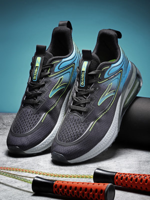 action TURBO 721 Lighweight & Comfortable Breathable,Trendy Running Shoes For Men(Black, Green , 10)