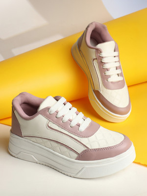 Roadster Women Mesh Stylish Casual Comfort Sneaker Sneakers For Women(Pink , 7)