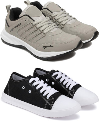 WINGSCRAFT DRACKFOOT Latest Stylish Casual sport shoes for men Casuals For Men(Black, Grey , 8)