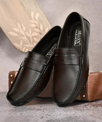 Aaeshu Black, Brown & Tan Men Loafers Casual & Office Wear Shoes for Men & Boys Loafers For Men(Brown , 6)