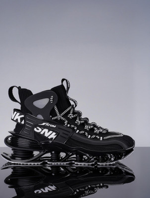 ATOM Alpha Predator, Trendy, Comfortable & Breathable DailyWear Lace-Up High Tops For Men(Black , 6)