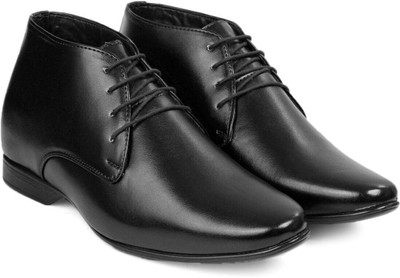 BXXY 3.5 Inch Hidden Height Increasing Formal, Casual Pu Leather Derby Lace-Up Shoe Derby For Men(Black , 10)