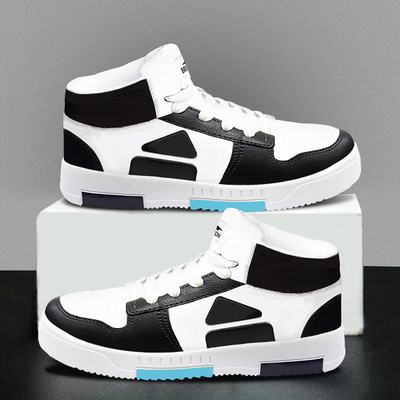 BRUTON Casual Sneaker | Lightweight | Comfortable | Breathable | Daily Wear Sneakers For Men(Black, White , 6)
