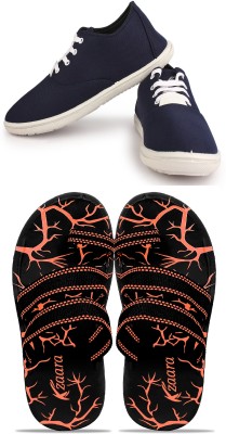 KANEGGYE Casuals For Men(Navy, Orange , 6)