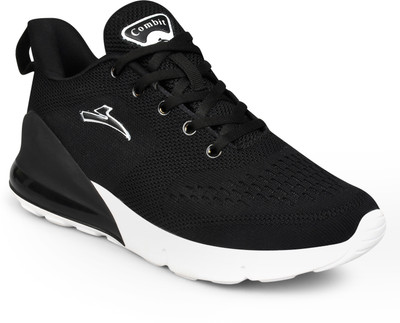 Combit STUNT-01_BLACK/WHT Breathable/Lightweight/Comfortable/Walking/Gym/Trendy Running Shoes For Men(Black , 10)