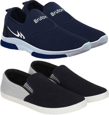 BRUTON Combo Pack of 2 Sports Shoes Running Shoes For Men Running Shoes For Men(Blue, Black , 10)