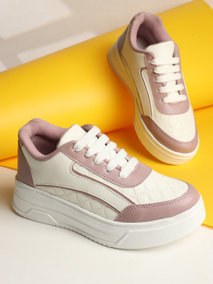 Zapatoz Stylish Casual Comfort Sneaker Sneakers For Women(Pink , 7)