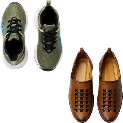 Plama Stylish Casual Shoes for Men – Perfect for Daily Wear Casuals For Men(Brown, Green , 6)