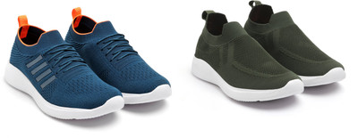 Face Stylish Sports Shoes for Men – Ideal for Running, Gym & Training Sneakers For Men(Blue, Orange, Olive , 7)