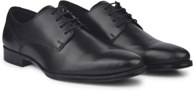 Feet First Leather Derby Formal shoes Lace Up For Men(Black)