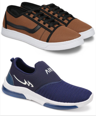 Free Kicks Combo Of 2 Shoes FK- & FK-Mexico Sneakers For Men(Navy , 10)