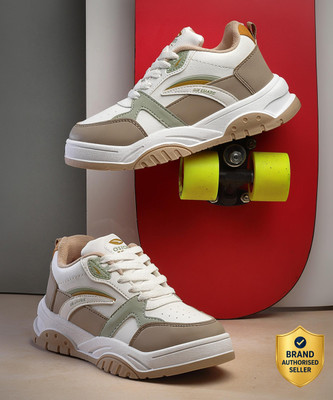 asian Casual Sneaker Shoes For Women | Stylish and Comfortable | NANCY-01 Sneakers For Women(White, Beige , 5)