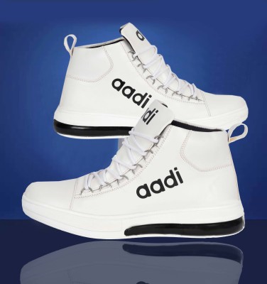 aadi Synthetic| Lightweight| Premiun| Comfort| Summer Tendy| Outdoor| High Tops For Men(White , 9)