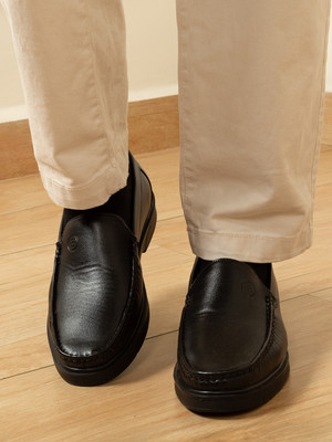 BIG FOX Track Sole Loafers For Men(Black , 9)