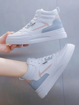 Shozie Party Wear Stylish College Casual Sneakers For Women(Grey, White , 7)